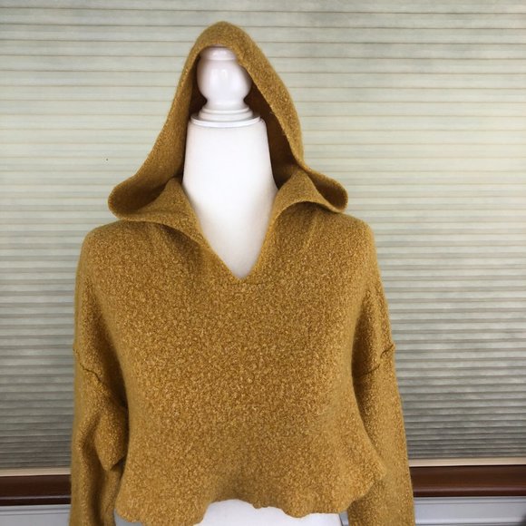 Free People Mousse Cropped Hoodie Boho Cottagecore Cozy Sweater Comfy - Picture 3 of 13